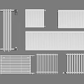 Modern White Radiators with Different Designs for Home Heating 3d model