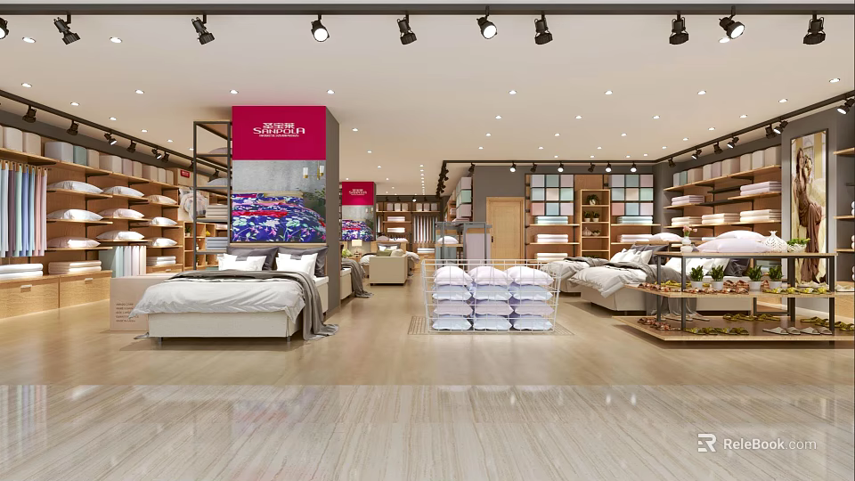 Modern Open Kitchen Specialty Store With Stylish Interior And Quality Cabinets 3d model