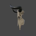 Detailed Bull Skull With Black Horns And Skeletal Features On White Background