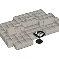 Modern Multiplayer Sofa Module Sofa Back-to-Back Sofa 3d model