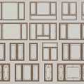 Chinese-style window combination casement window floor-to-ceiling window bay window sliding window 3d model