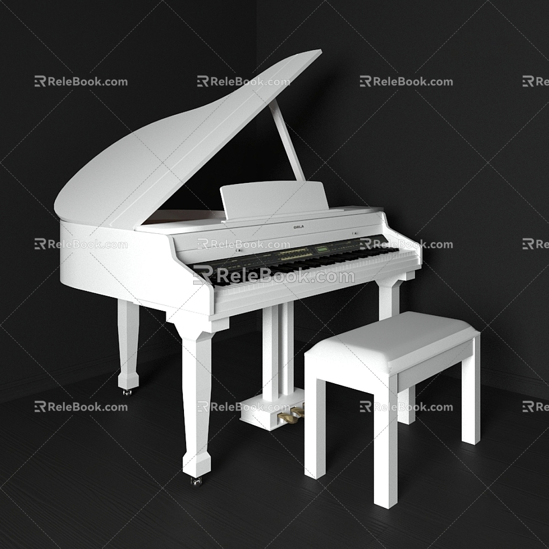 Grand piano stool 3d model