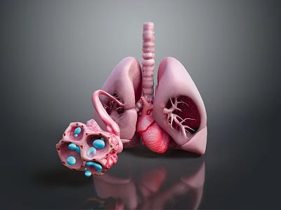 Advanced 3D Medical Device For Lung Anatomy Visualization And Drug Delivery 3d model