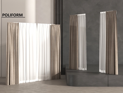 Modern Fabric Curtain Pleated Fabric Yarn 3d model