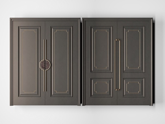 New Chinese Double Door 3d model