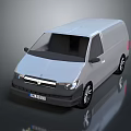 White Commercial Van 3D Rendering with Shiny Reflective Surface Modern Design and Black Wheels 3d model