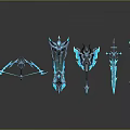 Crossbow Mechanical Crossbow Shift Bow and Arrow Shoot Far Equipment Weapons High-tech Crossbow 3d model
