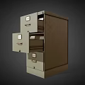 Sturdy Metal Filing Cabinet With Multiple Labeled Drawers For Office Document Storage 3d model