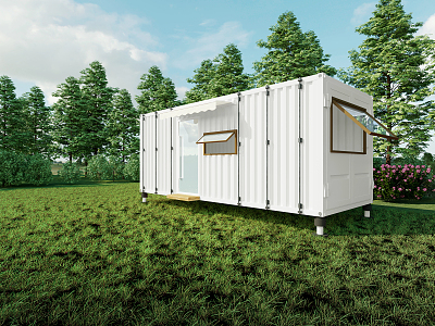 Modern container room van room container room integrated room movable board room container mobile room 3d model