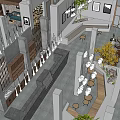 Modern Hotel Lobby Interior With Large Decorative Tree Chandeliers Reception Desk And Green Plants