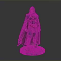 Man in Hooded Green Cloak with Red Belt Standing on Stone Base