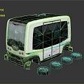 Modern bus minibus minivan driverless bus 3d model