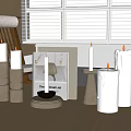 Decorative Ornament Set With Candles Candle Holders And Books On Tabletop