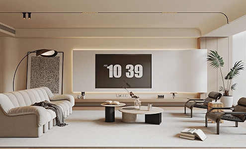 modern living room cream living room 3d model