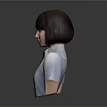 Animated Game Movie Character With Short Hair White Shirt And Blue Bow Tie