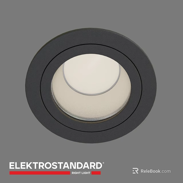 Modern Circular Recessed Spotlight With Black Frame And White Shade 3d model 