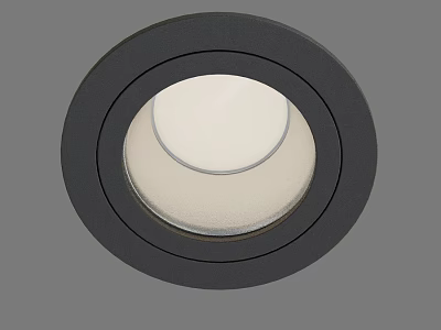 Modern Circular Recessed Spotlight With Black Frame And White Shade 3d model
