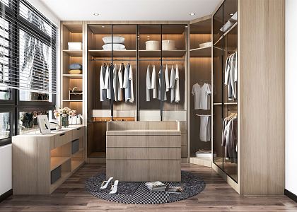 Modern Cloakroom Home Bedroom 3d model