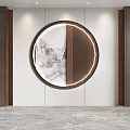 New Chinese background wall 3d model