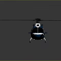 Blue And White Mars Exploration Helicopter 3D Model With Rotors And Fuselage