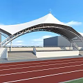 Public Sports Facility With Modern Tensile Membrane Roof And Running Track