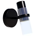 Modern Black Metal Wall Sconce With Clear Glass Shade And Soft Illumination