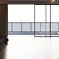 Modern Smooth Floor Tiles In Spacious Indoor Space With Scenic View Through Windows