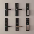 Various Smart Door Lock Models With Digital Keypads And Modern Security Designs 3d model