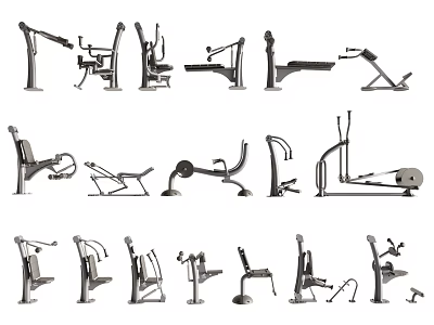 Different Types of Fitness Equipment for Home Gym Strength Training 3d model