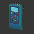 Handheld Blue Commercial Equipment Featuring Digital Display Keypad Controls And Interface Ports 3d model