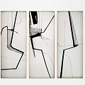 Abstract Paintings with Geometric Lines Monochrome Tones and Artistic Compositions