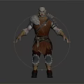 Fantasy Warrior Character in Leather and Metal Armor With Spiked Shoulder Design