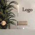 Modern Reception Desk Front Desk 3d model