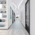 Modern Dental Clinic Reception Area With White Desk And Marble Wall