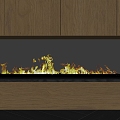 Fireplace electric flame stove 3d model