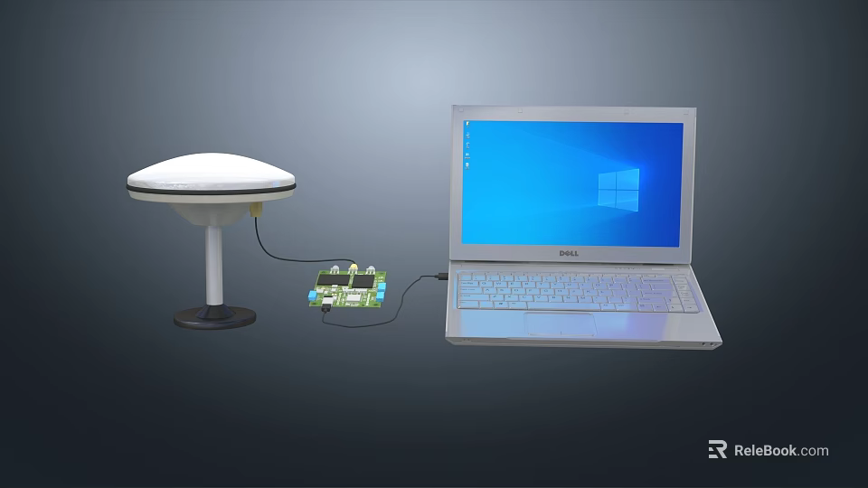 Industrial Equipment Monitoring Device With Laptop Connection And Sensor Modules 3d model 