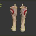 Pink Knee High Boots With Red Heart Pattern And White Soles Stylish Design