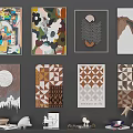 Modern Painting Decorative Painting Hanging Painting Abstract Painting 3d model