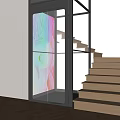Stairs Sightseeing Elevator 3d model