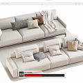 Double sofa Multi-person sofa Corner sofa 3d model