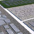 Park Landscape Paving Stone Designs With Different Patterns Styles And Grass Accents 3d model