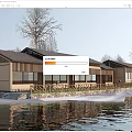 Rural Self Built House With Wooden Structure Large Windows And Waterfront Surroundings