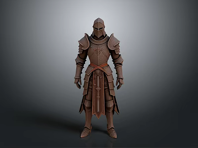 Medieval Knight Armor Historical Weapon Equipment with Metal Plates and Straps 3d model