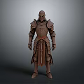 Medieval Knight Armor Historical Weapon Equipment with Metal Plates and Straps