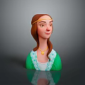 Animated Game Movie Character With Long Brown Hair Gold Headband Green Top And White Patterns