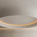 Modern Ceiling Design With Circular Shape And Warm Recessed Lighting Features 3d model