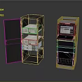 Open Door Computer Server Rack With Internal Equipment And Data Storage Components