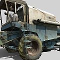 old harvester agricultural machinery 3d model