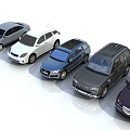 Various Colored Cars With Different Models Including Sedans And SUVs Arranged In A Row
