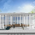 Modern gallery pavilion 3d model